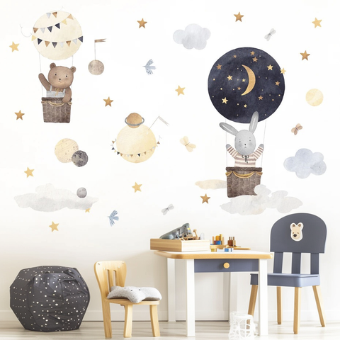 Bunny bear nursery art