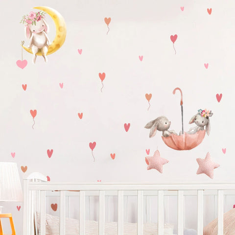 Bunny on Moon Wall Sticker