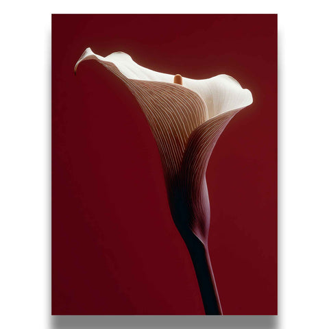 Dramatic Red Calla Lily Art Print | Moody Dark Botanical Wall Decor - oakposter