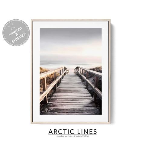 Calm and airy ocean art poster for a modern minimalist home interior.