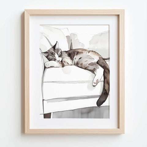Calm feline nap scene for cozy animal-friendly decor


