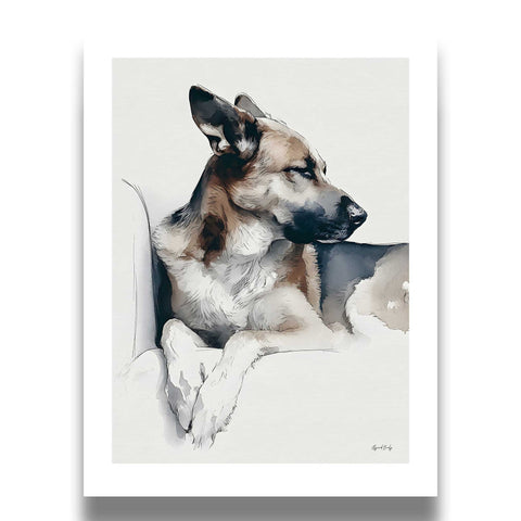 Calm german shepherd wall art print