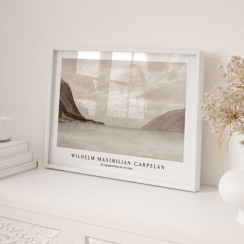 Calm misty mountain artwork