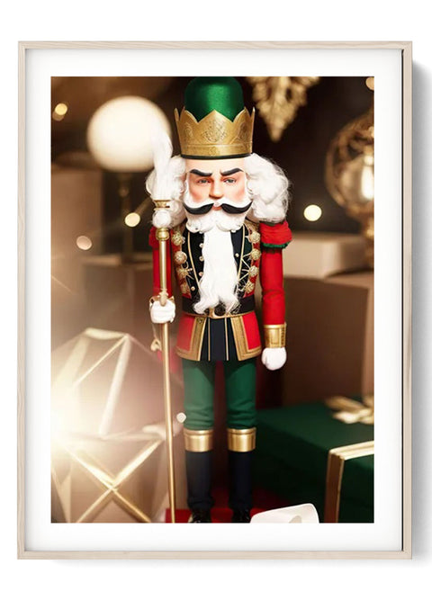Christmas Nutcracker Poster Royal Guard Canvas Wall Art Festive Decor