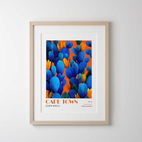 Cape Town modern poster with bold botanical design