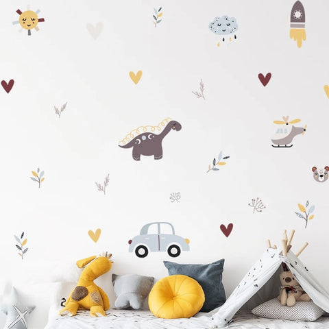 Car rocket nursery stickers