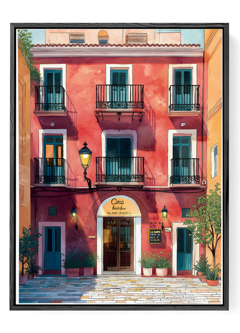 Casa Tradicional red building art
