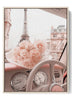Pink Roses & Eiffel Tower View Poster - Vintage Parisian Drive Canvas Print