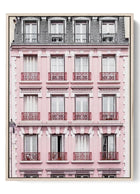 Parisian Pink Facade Poster - Chic Urban Architecture Art