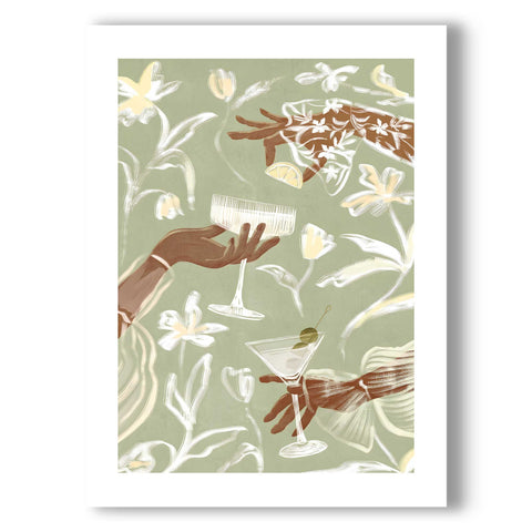 Chic bar-themed wall art for a modern apartment or home studio.