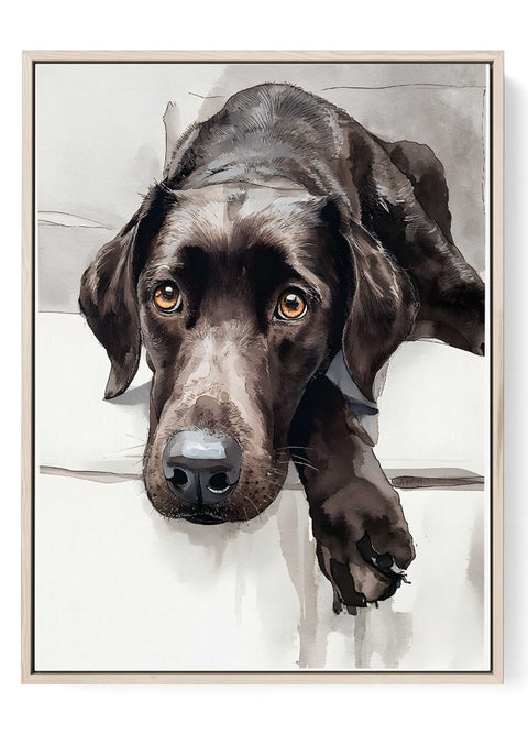 Chocolate lab watercolor print
