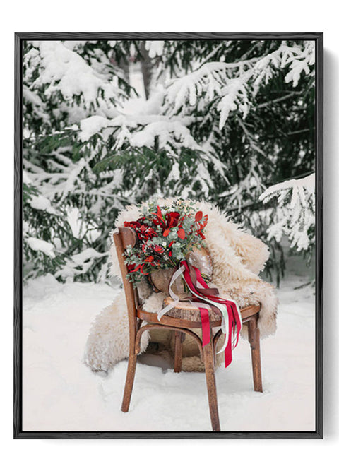 Snowy Holiday Wreath Art