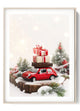 Christmas Delivery Red Car Poster Festive Gifts Wall Art
