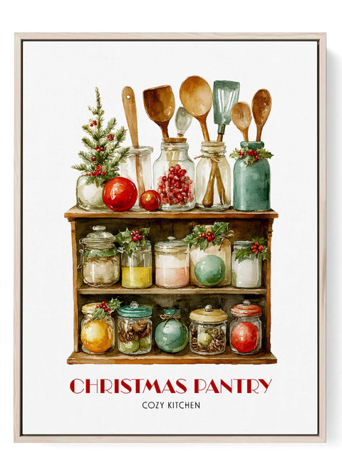 Christmas kitchen wall art cozy pantry print