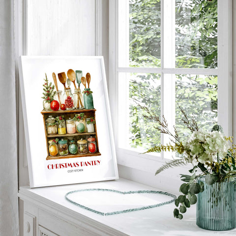 Christmas pantry jars and utensils artwork