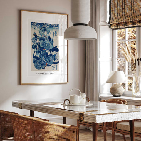 Classic Asian woodblock print decor