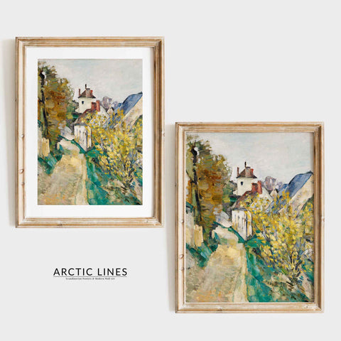 Classic French Village Path Oil Painting reproduction for modern decor