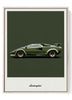Classic Lamborghini Countach Minimalist Art Print – Sleek Side View Wall Decor