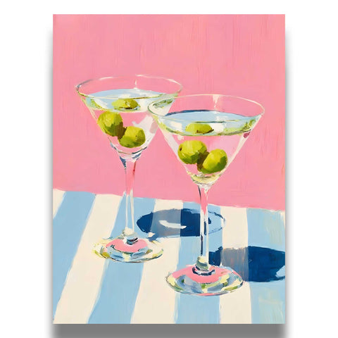 Classic martini glasses wall art print