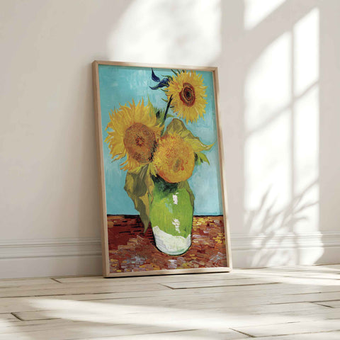 Vincent van Gogh Sunflowers Print – Vase with Three Sunflowers 1888 Wall Art