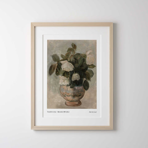 Classic white rose painting print