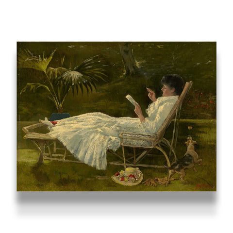 Classic woman reading wall art