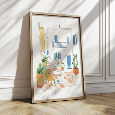 Coastal Home Interiors Print – Marbella Mediterranean Scene
