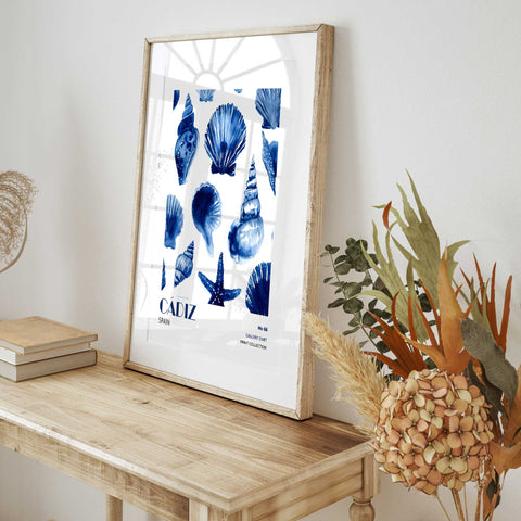Coastal Spain wall decor in blue tones poster