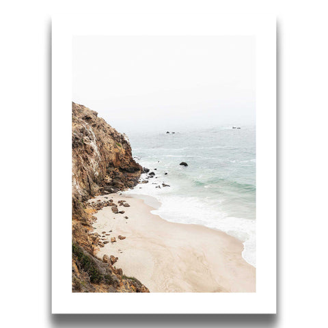 Coastal cliff ocean waves wall poster