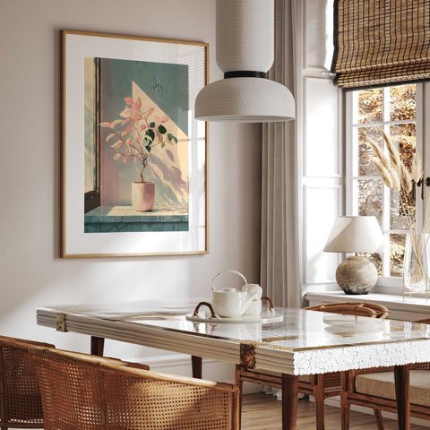 Coastal style botanical window light print