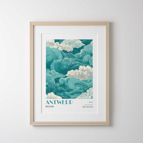 Coastal style wave art print for home