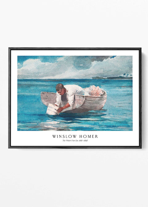 Coastal watercolor boat wall art