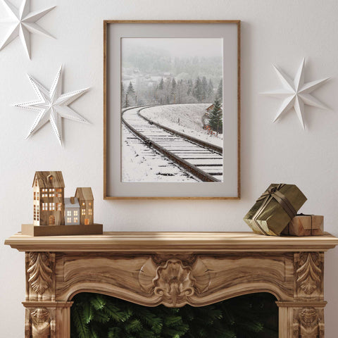 Christmas Cold Railway Scandinavian Wall Art Decor OA059-C