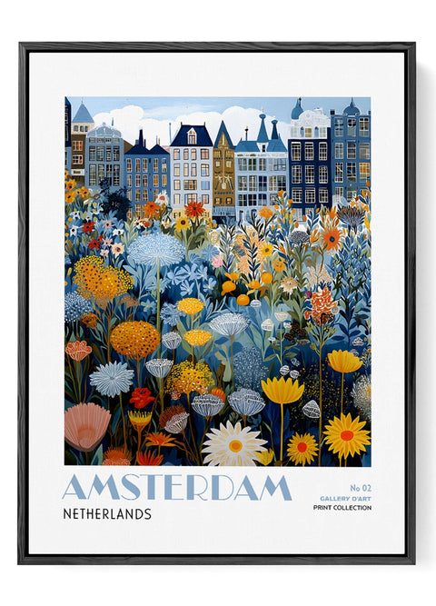 Colorful Amsterdam cityscape wall art