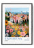 Colorful Barcelona architecture art poster
