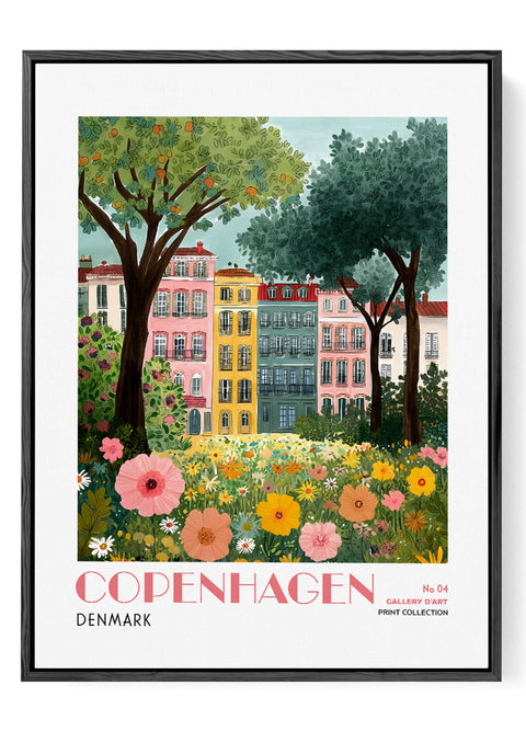 Colorful Copenhagen buildings print