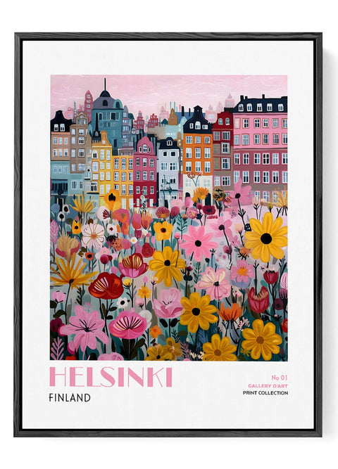 Colorful Helsinki skyline print