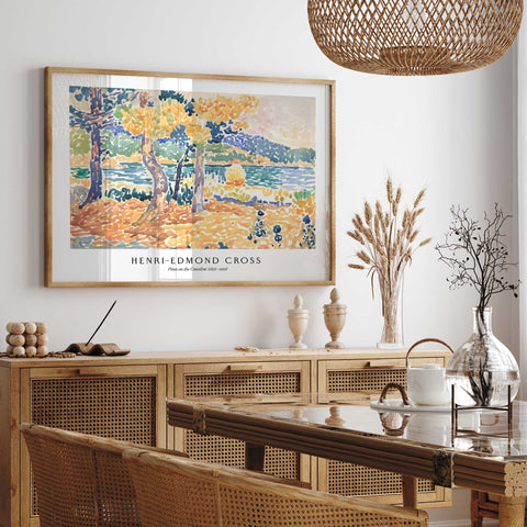 Colorful Mediterranean coastal wall art print