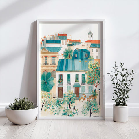 Colorful Urban View Print – Modern Home Decor Poster
