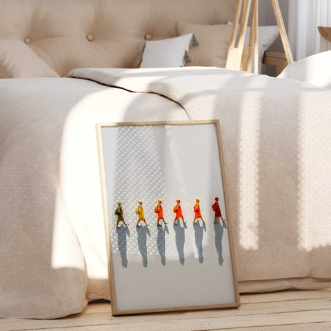 Colorful figures in line wall art poster