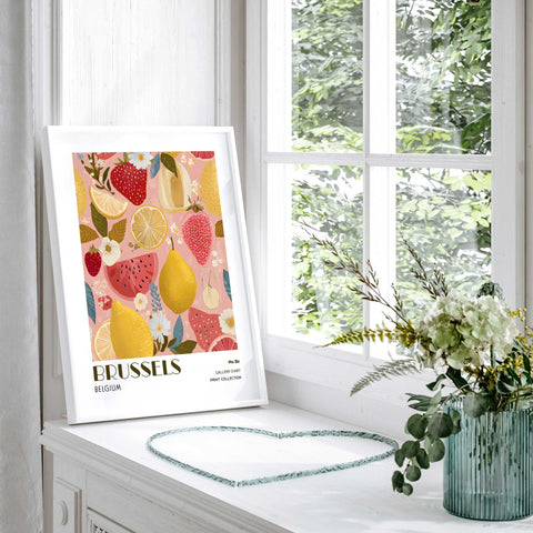 Colorful fruit artwork poster Brussels