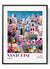 Colorful garden in Santorini print