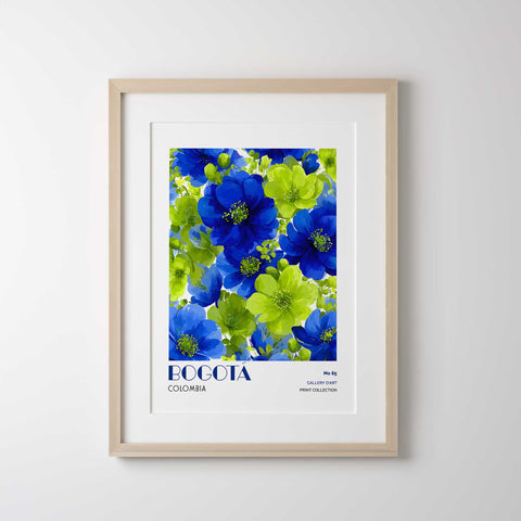   Colorful tropical flower print vibrant home art