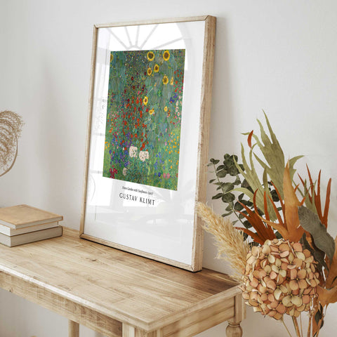 Colorful wildflower garden Klimt painting