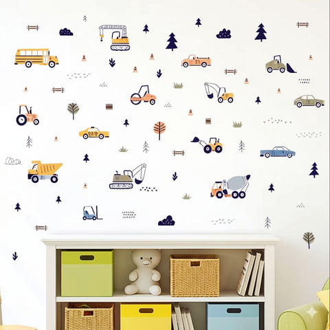 Construction vehicle wall decals

