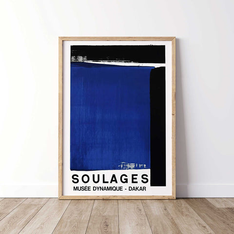 Soulages Dynamic Blue - Modern Artwork