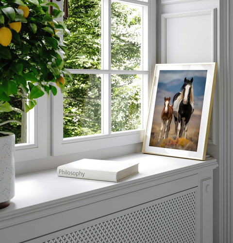 Contemporary Western wall art featuring horses for a modern ranch or studio.