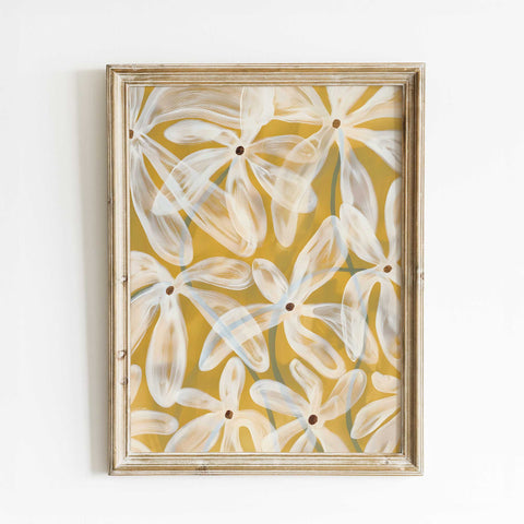 Contemporary daisy wall art for a modern nursery or creative workspace.