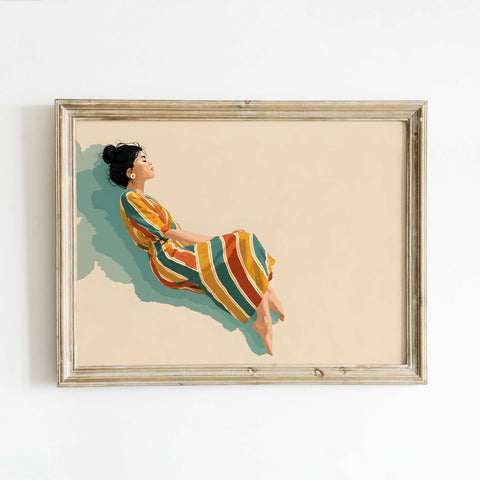 Contemporary female portrait decor