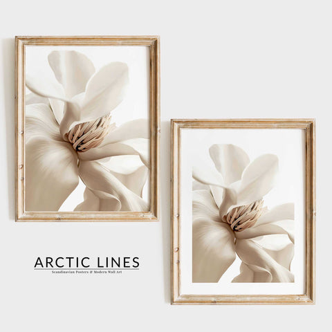 Contemporary floral wall art featuring a magnolia for a modern nursery.